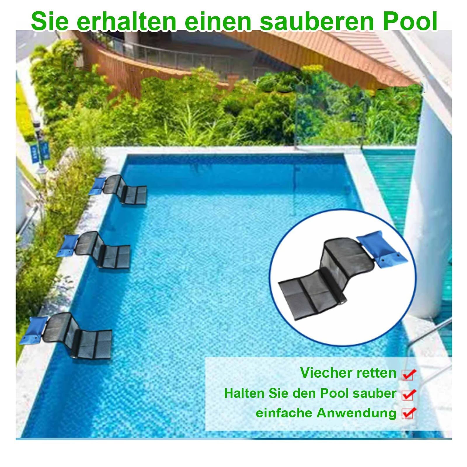 Rampas de escape para rescatar animales, piscina para estanques 28 x 15,24 x 7,62 cm