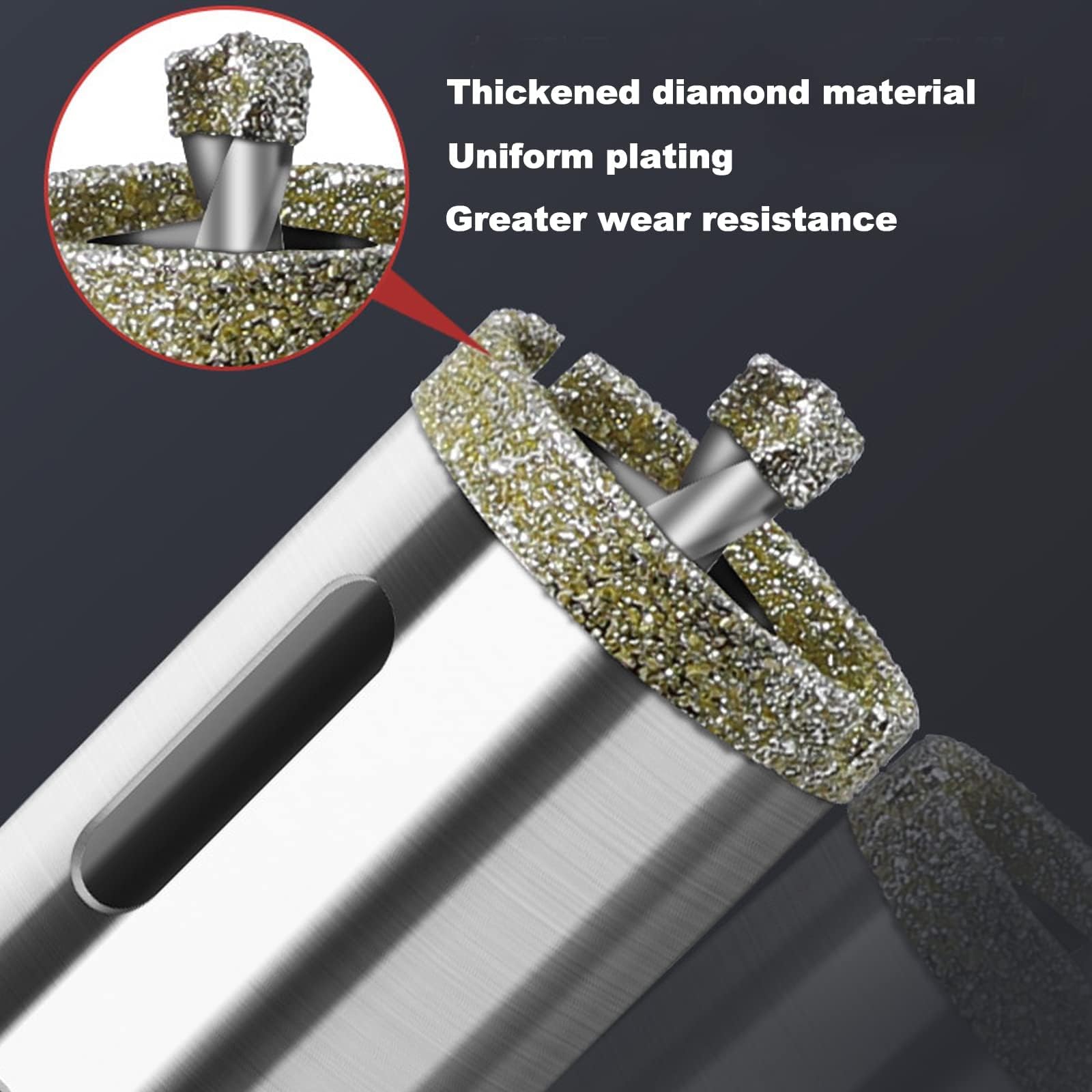 TOP-VIGOR 35mm Diamond Drill Bit Glass Hole Saw Set, Hollow Core Drill Bit with Spotting Drill Bit - Image 4