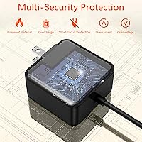 Vista 4 de Cargador rápido de 45 W, cargador USB C con cable de carga de 6 pies, cargador de viaje portátil para Nintendo SwitchLiteOLEDDock, Tablet PC