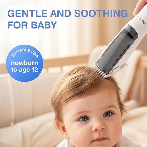 Miniatura 7 de DAILYLIFE Cortapelos para bebés, cortapelos tranquilos para niños autistas, kit de corte de pelo de bebé al vacío, inalámbrico, recargable,