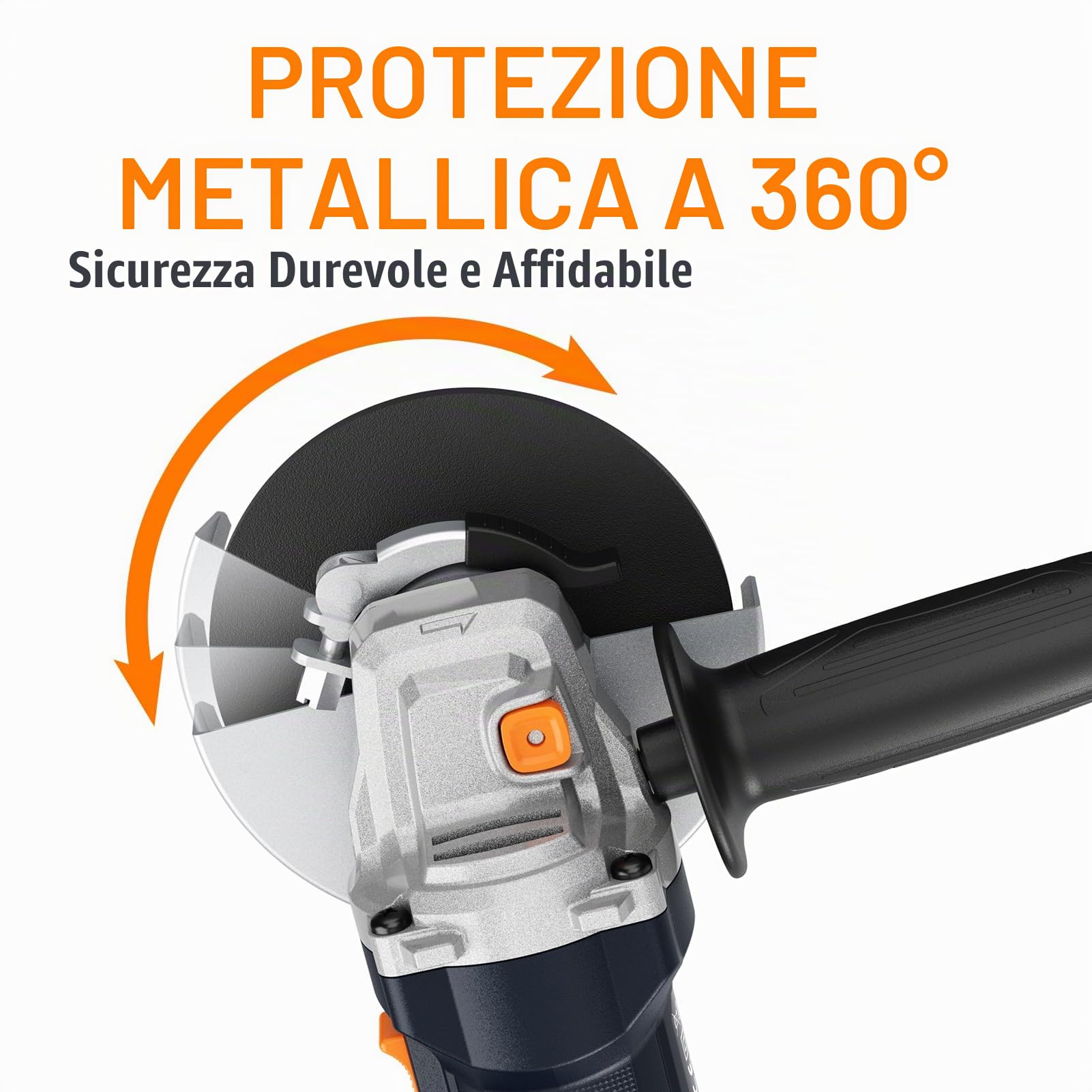 MAXXT Smerigliatrice angolare 125 mm | 1700W con Avvio graduale & Protezione sovraccarico – 12.000 giri/min per taglio, smerigliatura e lucidatura di precisione
