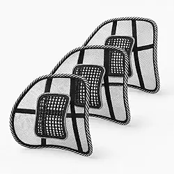 Kit 3 Encostos Lombar Supermedy Suporte Lombar Apoio para as Costas Conforto Lombar Ergonomia Alívio Dor nas Costas Postura Correta Apoio Coluna Cadeira de Escritório Encosto Premium PivaStore