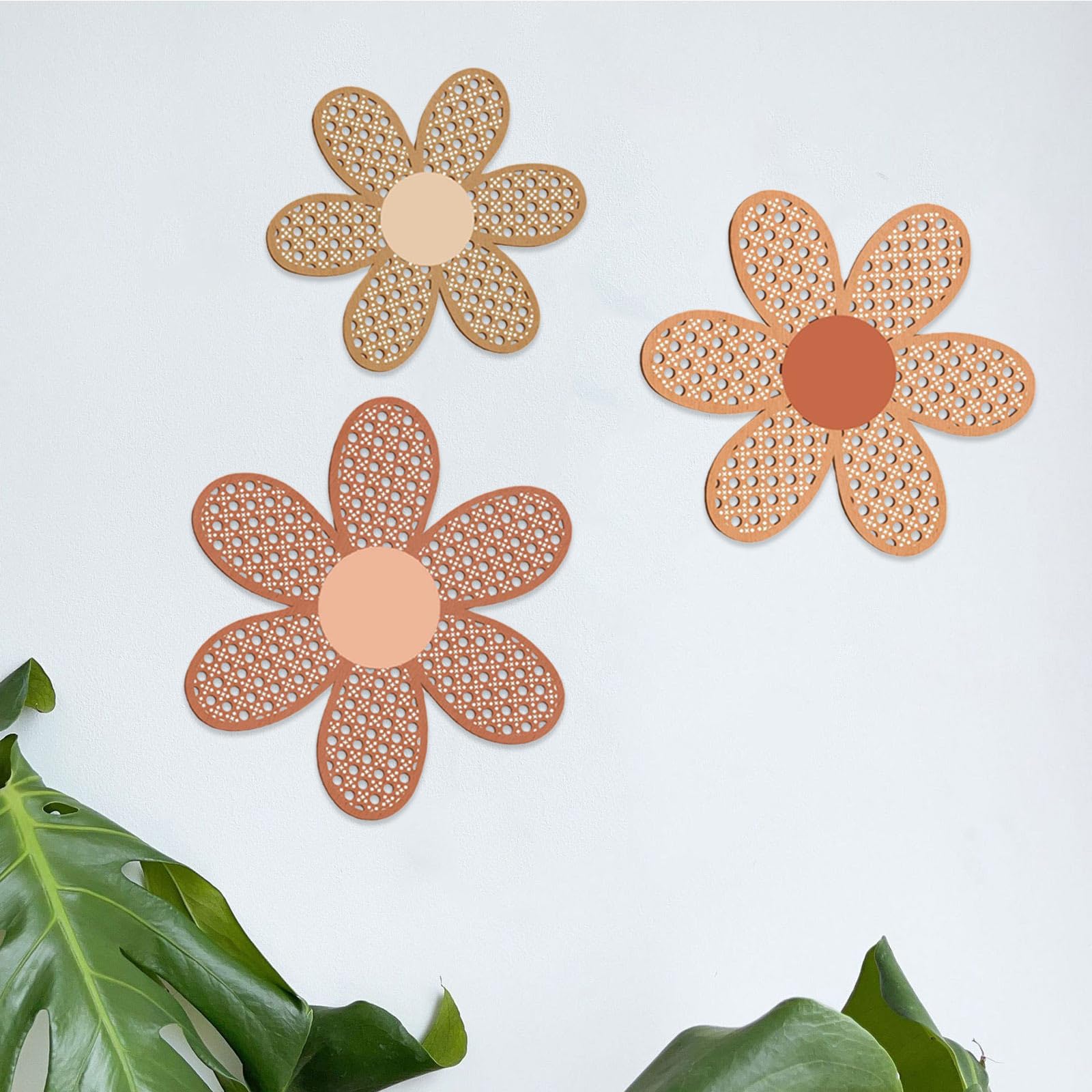 Dirfuny Décoration Murale Bohème En Forme D'éventail En Rotin Naturel, Art Bohème Décoratif Pour Salon, Chambre à Coucher, Chambre De Bébé, Pendaison De Crémaillère