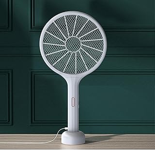 Lithium Electric Mosquito Killing Racket Two in one Rechargeable Mosquito Killing Racket Vertical Desktop Wall Hanging Mosquito Killing Racket Purple Light Mosquito Trap Electric Mosquito Racket