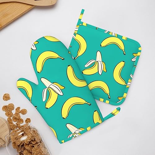 Miniatura 22 de Juego de guantes de horno y soportes para ollas con patrón de videojuegos retro, resistentes al calor, antideslizantes, de silicona, con guantes