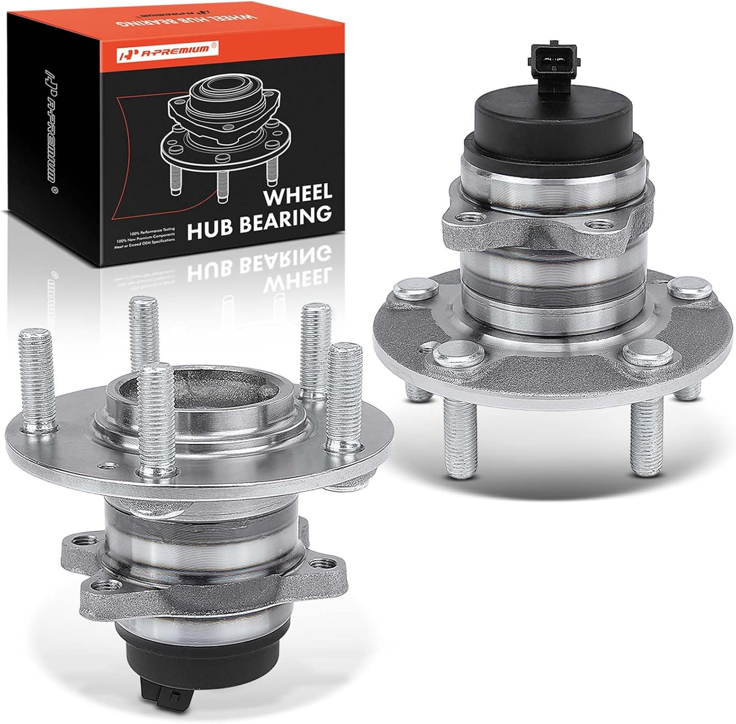 A-Premium 2 x Rear Wheel Bearing and Hub Assembly with ABS & 5-Lug Compatible with Kia Soul 2010 2011 2012 2013