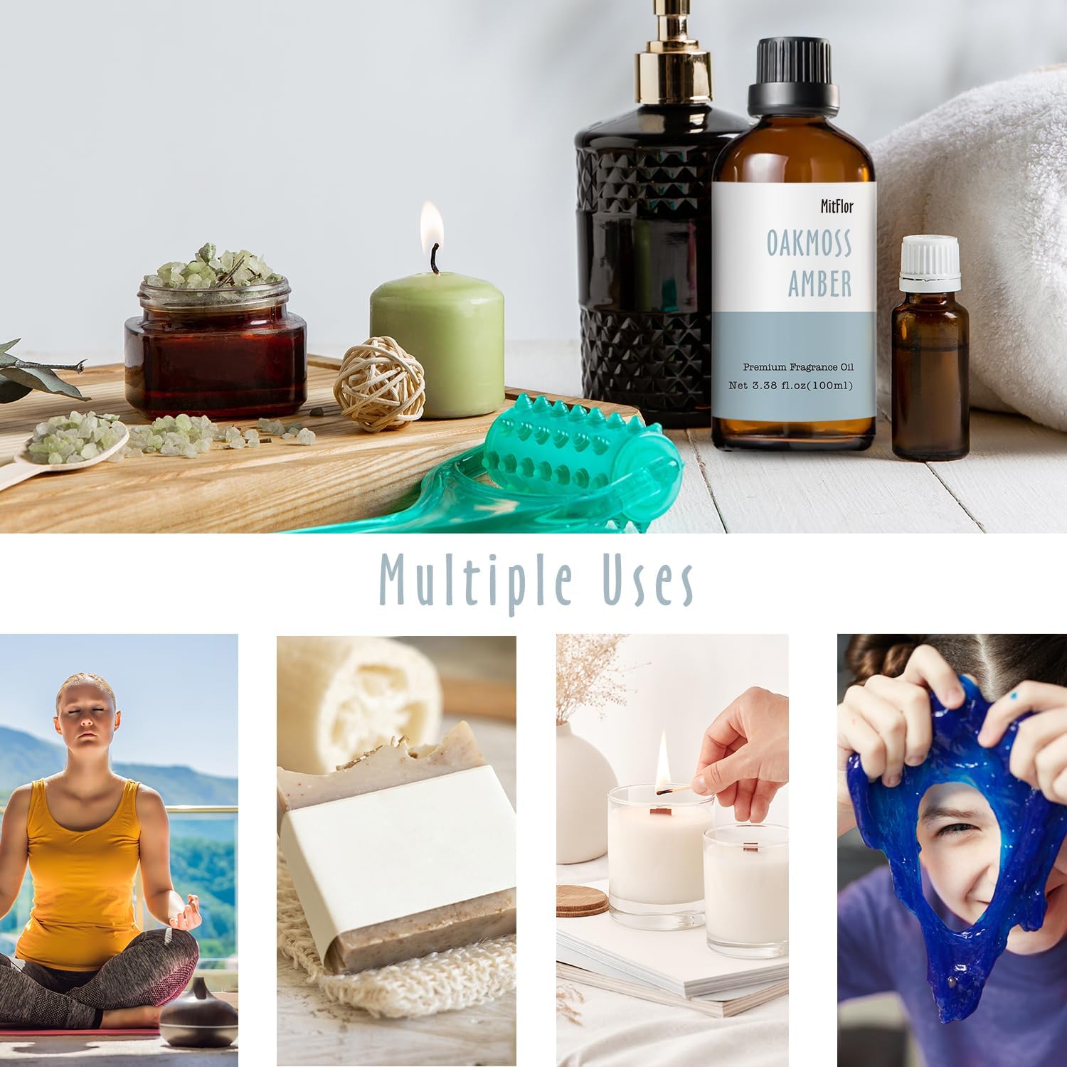 Oakmoss Amber Fragrance Oil (3.38 OZ/100ML),MitFlor Single Scented Essential Oil, Premium Fragrance Oil for Soap & Candle Making, Large Size Diffuser Oils Scent, Natural Oil for Home Fragrance & DIY - Image 5