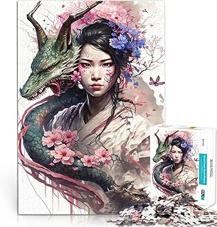 Comprar Puzzle de 1000 Piezas para Adultos Dragón Geisha Arcoíris Juguete de desafío de Juego Educativo Toda la Familia. 38x26cm