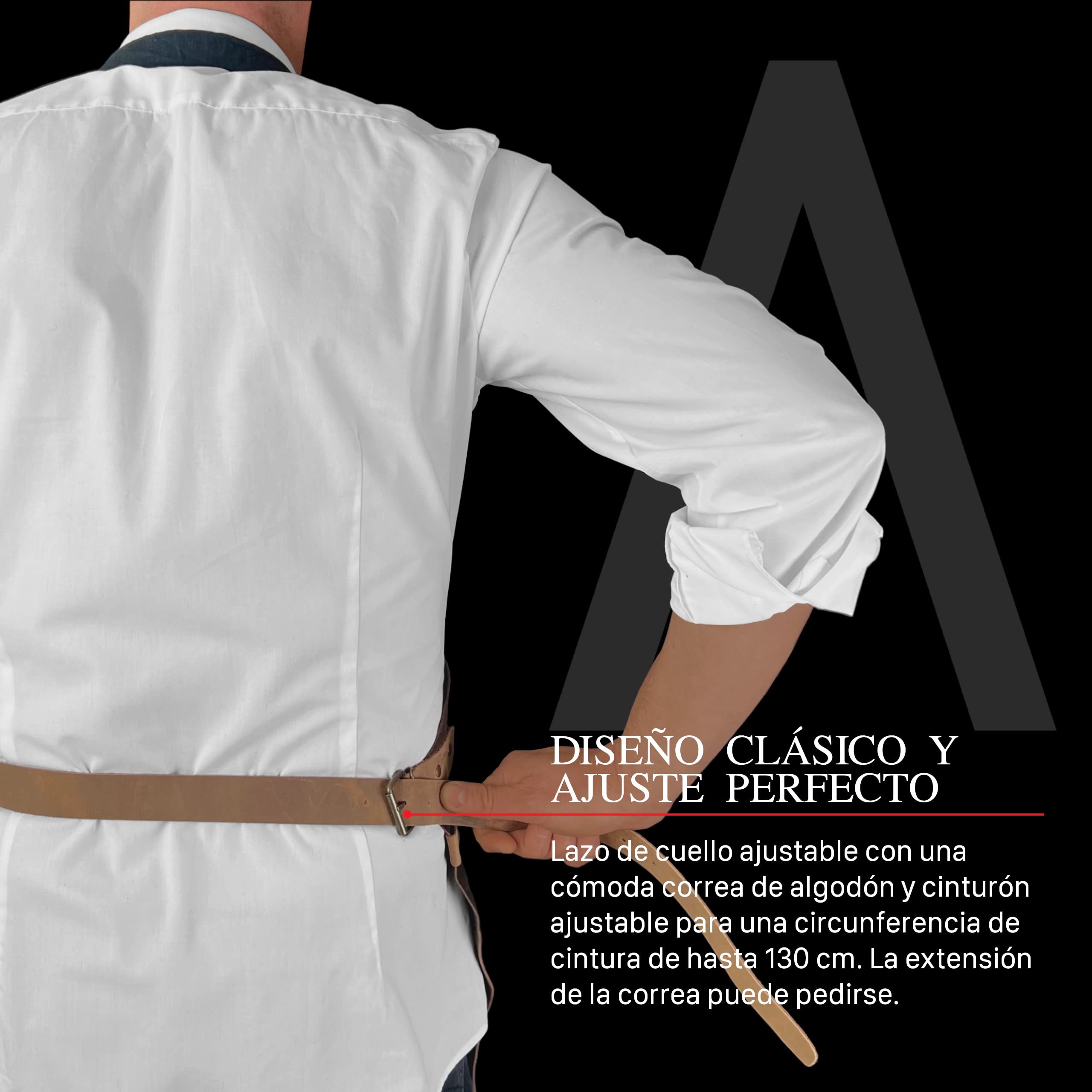 REDSALT® Premium - Delantal de piel de búfalo suave 100% piel de búfalo salvaje, 84x62cm, para barbacoa al aire libre, cocina, gastronomía, bar, barista o como delantal de cocina, regalo para hombres