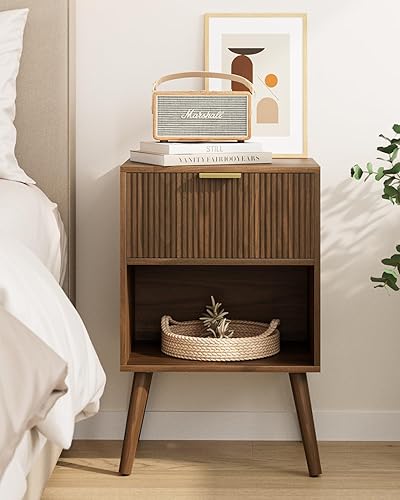 Miniatura 9 de Mesita de noche, mesa auxiliar pequeña, mesita de noche con cajón, mesita de noche moderna, mesa auxiliar para dormitorio, sala de estar (a rayas de