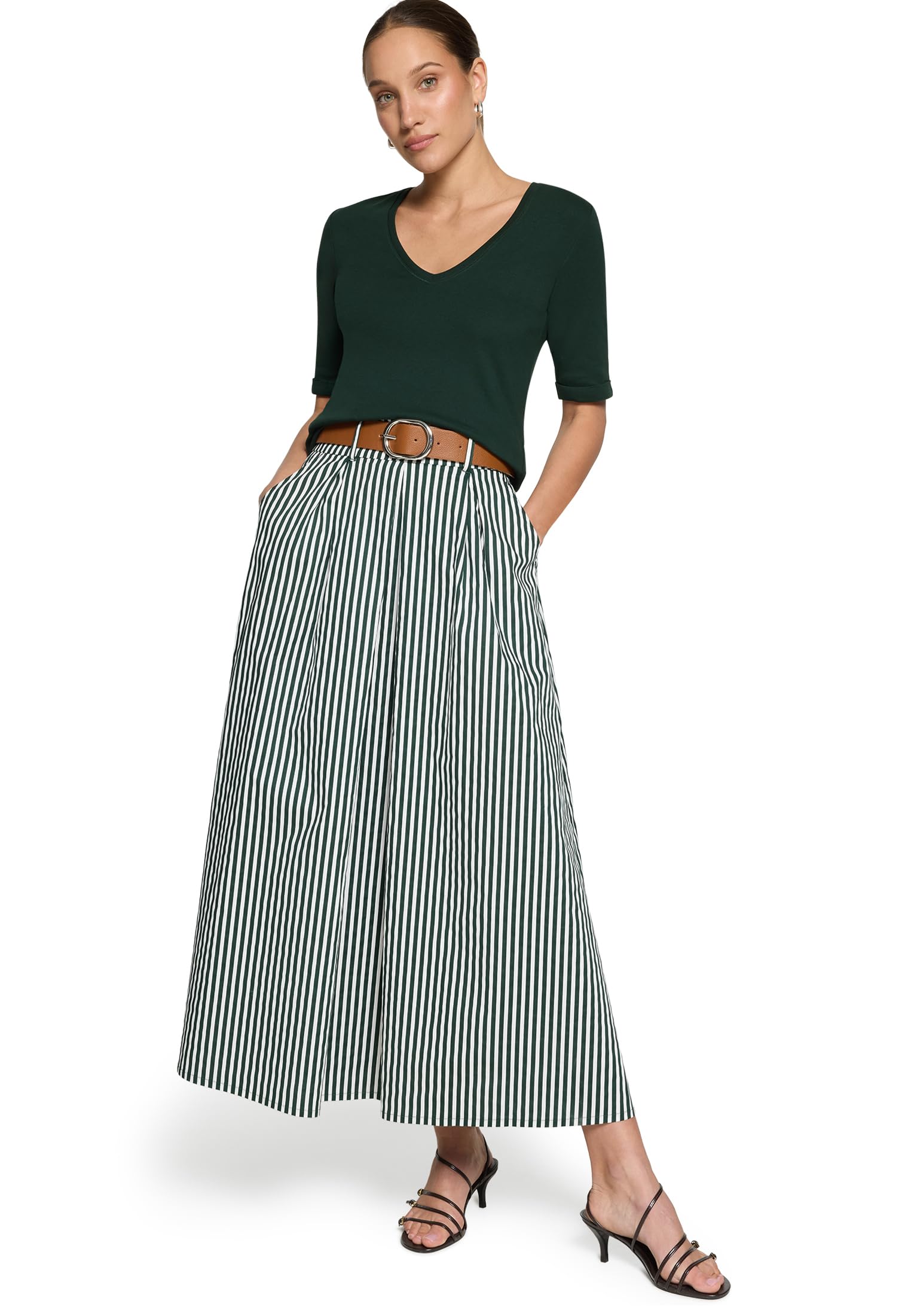 zero Damen Basic Shirt mit V-Ausschnitt