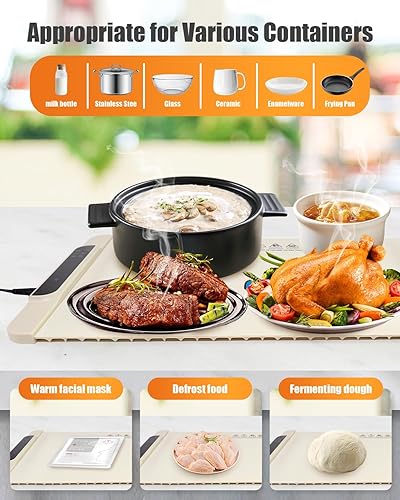 Miniatura 2 de Almohadilla de calentamiento de alimentos, bandeja de calefacción de silicona, adecuada para fiestas de buffet y uso diario en el hogar,