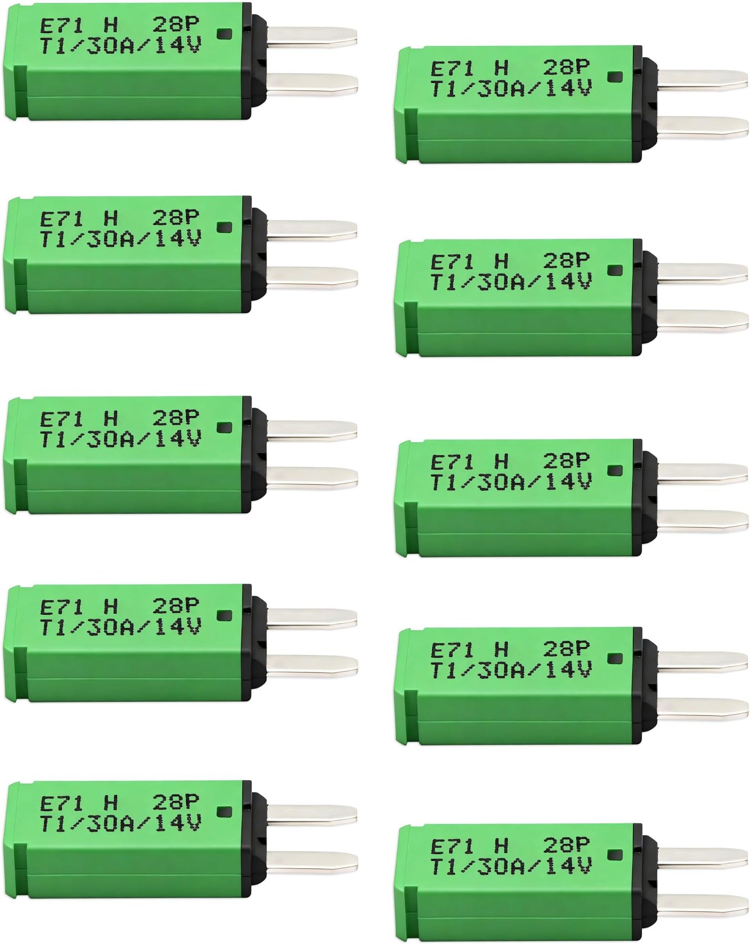 Automatic Reset ATM Mini Circuit Breaker Car Protector Blade Fuses Assortment Kit 10pcs DC 14V E71 T1 30 Amp