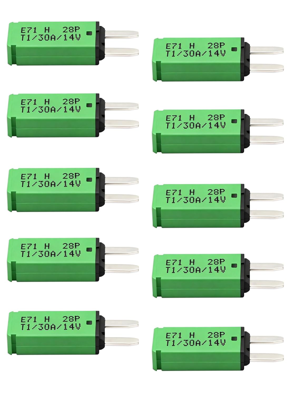 Automatic Reset ATM Mini Circuit Breaker Car Protector Blade Fuses Assortment Kit 10pcs DC14V E71 T1 20 Amp