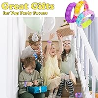 Vista 4 de 102 pulseras para presionar burbujas, regalos de fiesta de cumpleaños, regalos de fiesta de cumpleaños para niños, bolsas de regalo, rellenos