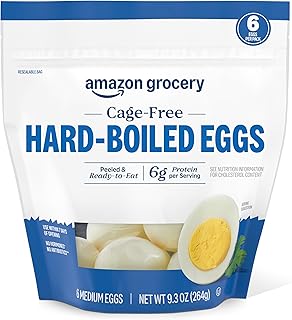 Amazon Grocery, Hard-Boiled Eggs, Cage-Free Medium, 6 Ct