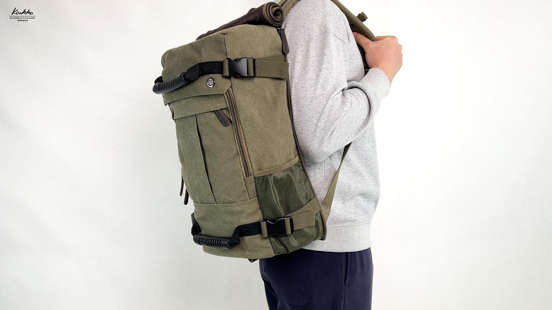 Amazon.com: KAUKKO Canvas Travel Backpack Multi-Functional Bag