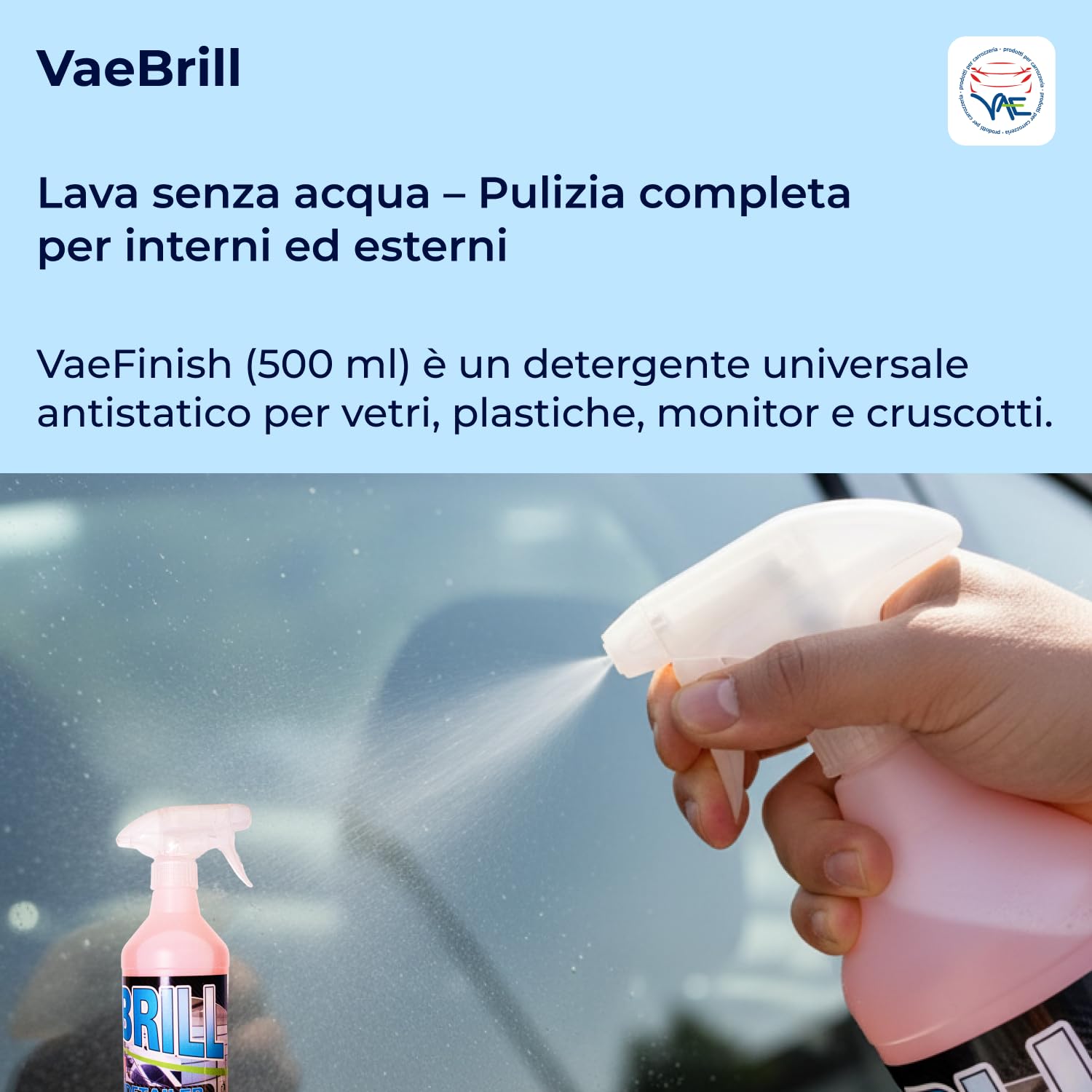 VAE Kit di Lucidatura Manuale Plus per Auto con Valigetta, Lucidante, Sigillante e Detergente Professionali, Inclusi Tampone, Spugna e Panni Microfibra – Auto Lucida e Protetta come dal Detailer