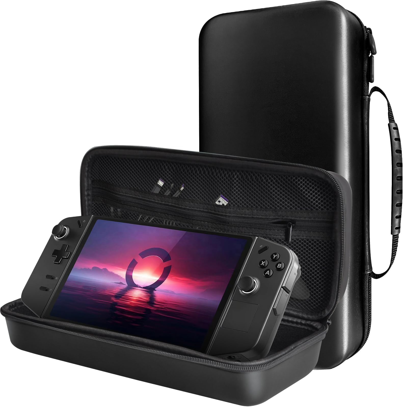 Leather Carrying Case For Lenovo Legion Go Handheld, Hard With Built-In Stand Design, Waterproof Protective Travel Bag Console Grip, Accessories