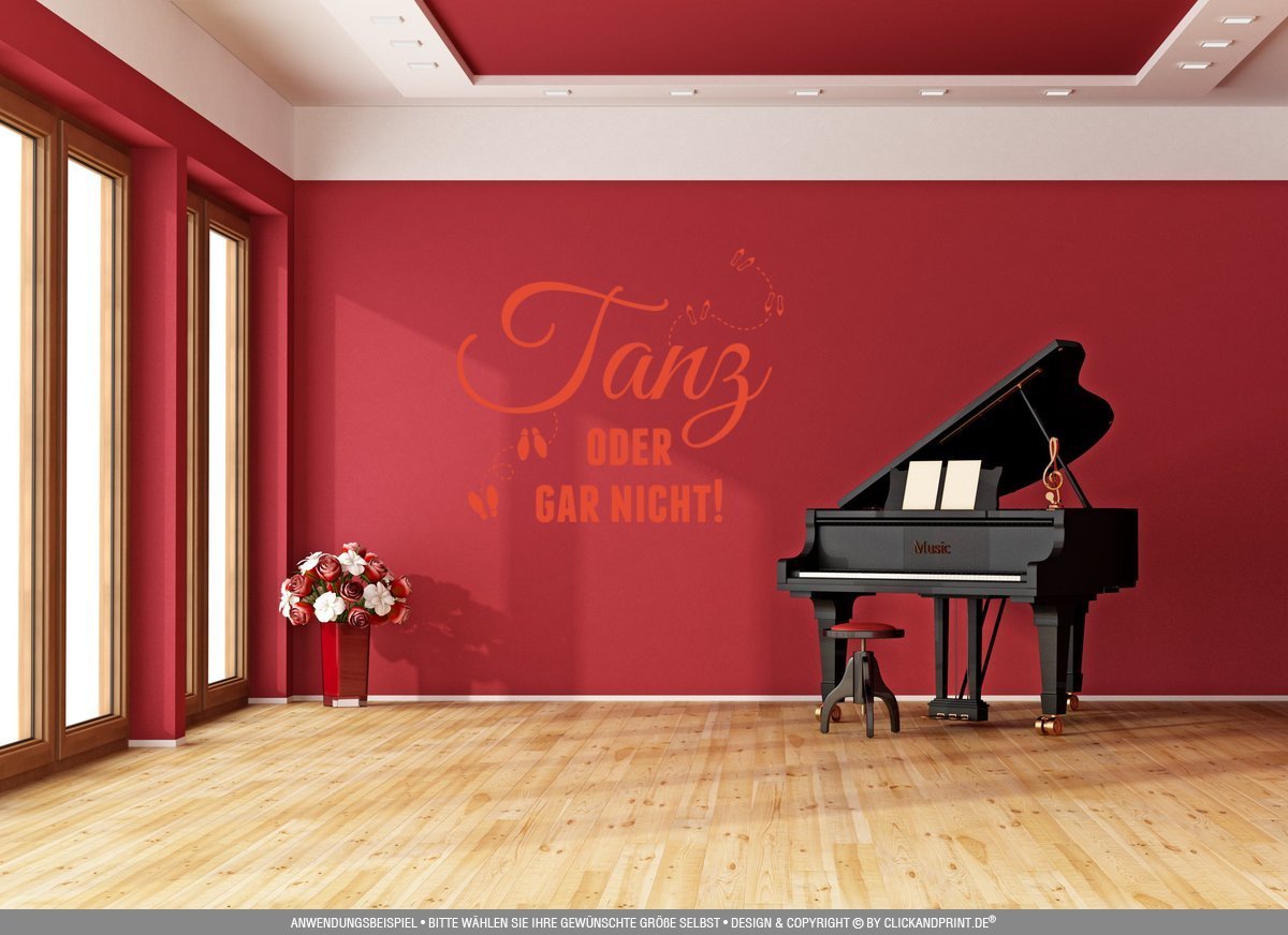 Aufkleber » Tanz oder gar nicht!, 140x117,6cm, Orangerot • Wandtattoo / Wandaufkleber / Wandsticker / Wanddeko / Vinyl