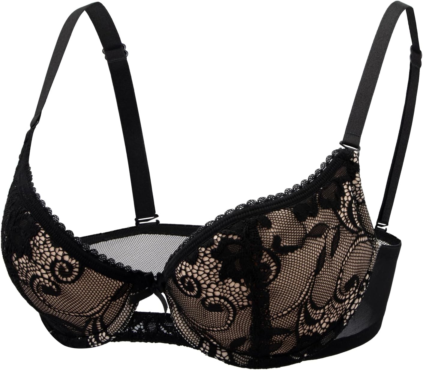 Women's Balconette Bra Sexy Lace Bralettes Demi Underwire Low Cut Cotton Everyday Bras Half Cup Lingerie - Image 7