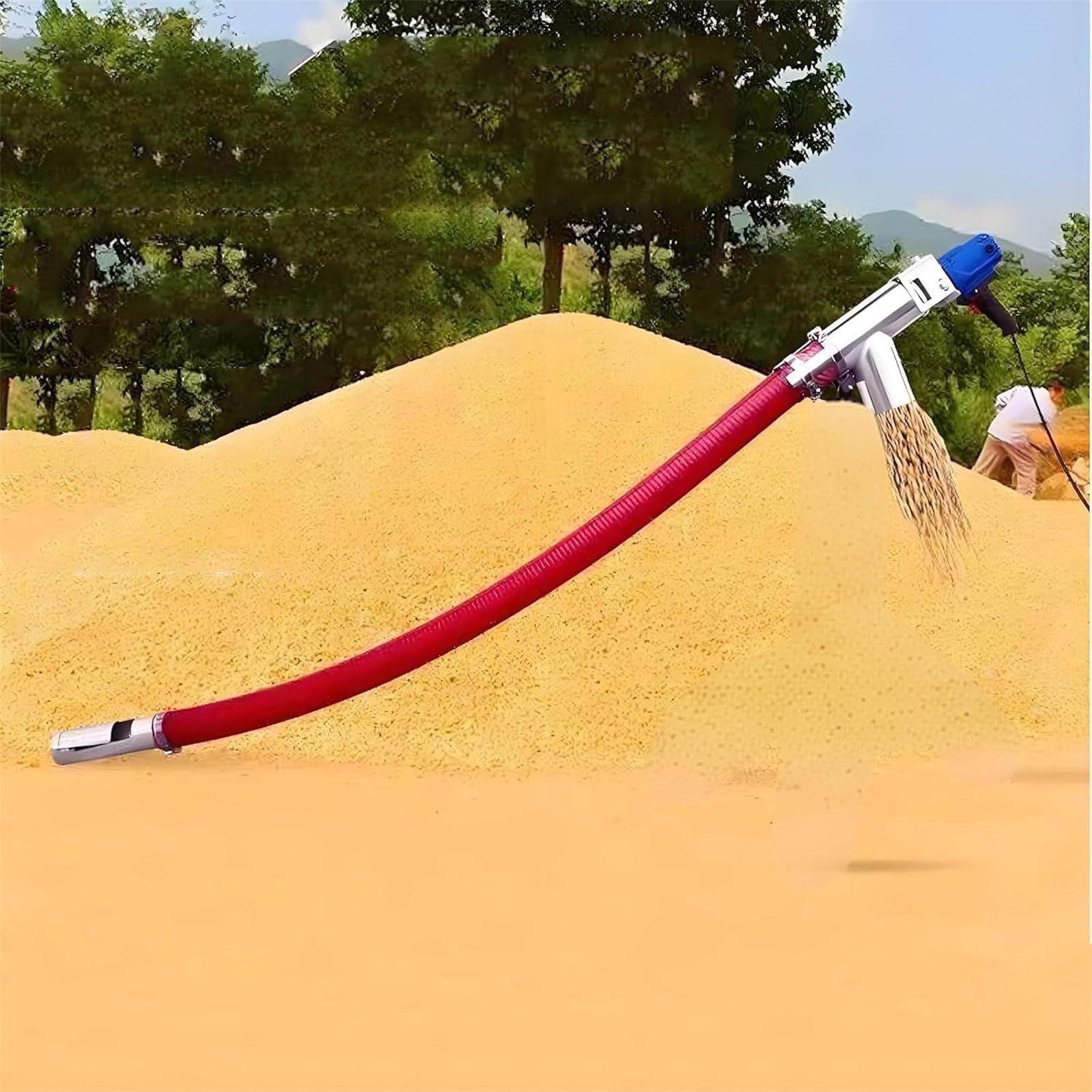 Trasportatore a Coclea Industriale,Macchina per L'aspirazione Di Polvere E Cereali per Impieghi Gravosi,Coclea Trasportatrice a Coclea per Cereali Con Tubo Flessibile 1.5M,per Sabbia,Cemento,Pellet