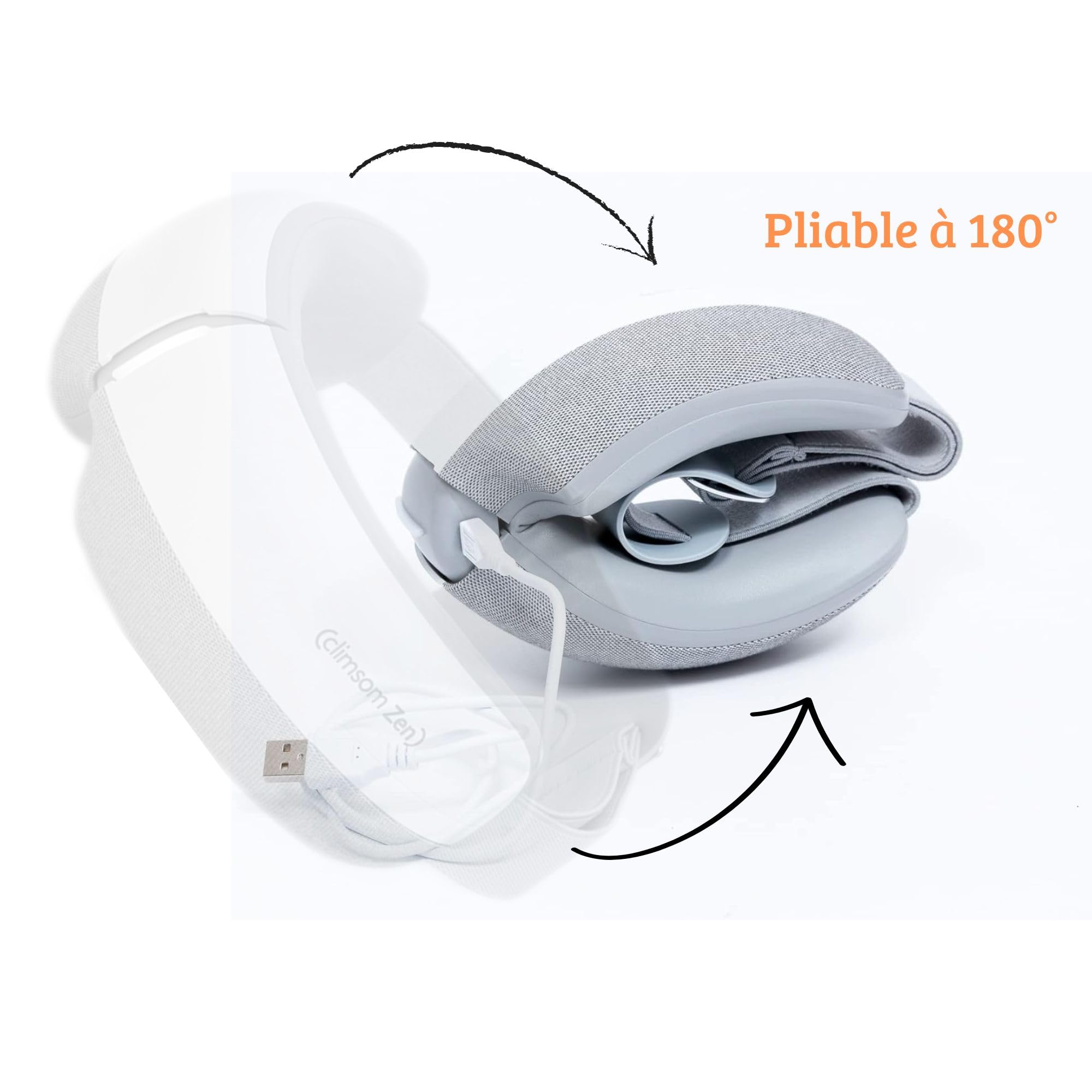 Masseur Yeux Chauffant avec Vibration & Air – 5 Modes Relaxants – Réduction de la Fatigue, Cernes & Poches – Améliore le Sommeil – Eye Massager Climsom Zen