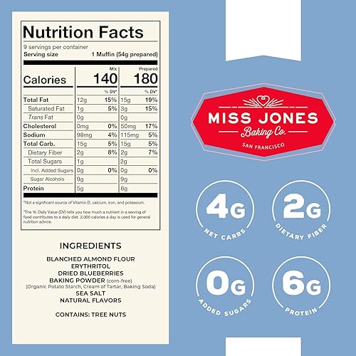 Miniatura 20 de Miss Jones Baking. Mezcla para Brownie Keto, sin azúcar añadida, naturalmente dulces, postres y golosinas. - Adecuadas para diabéticos, dietas