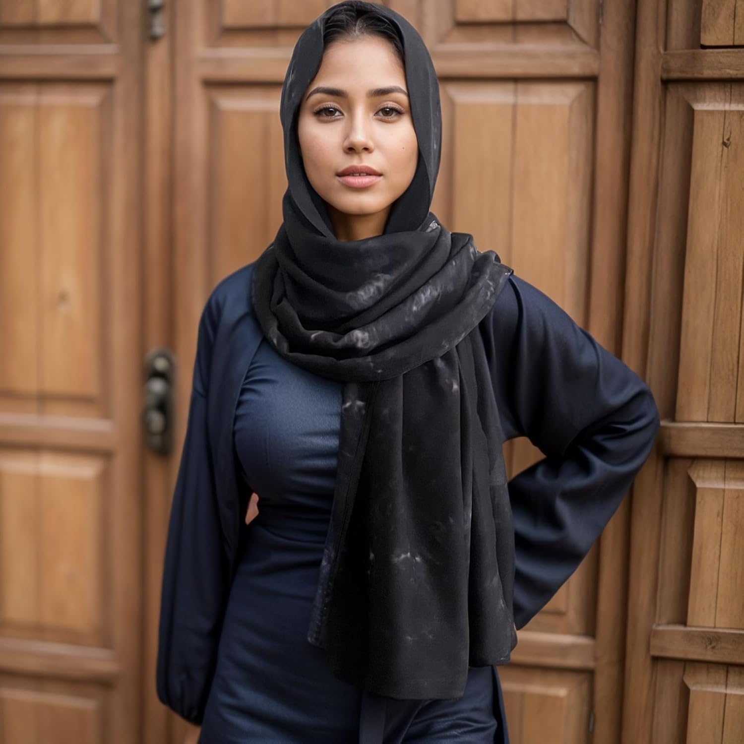 Tie Dye Printed Hijab Soft Premium Viscose Cotton Modal Scarf Muslim Turban Abaya Accesorries Women Elegant Shawl - Image 2