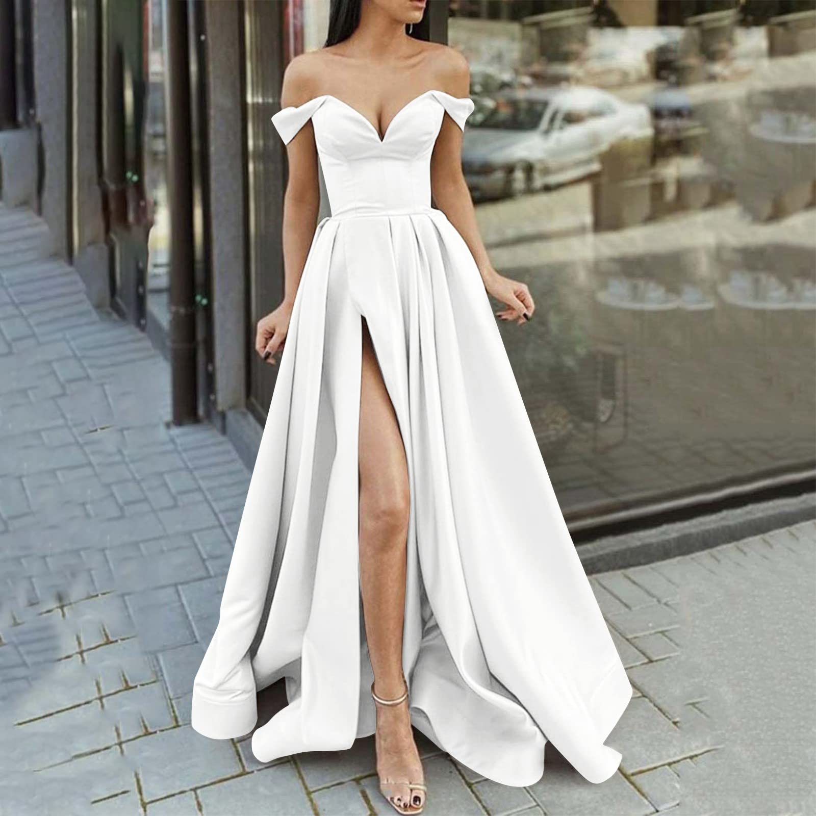 2026 Vestidos de Baile Mujer Largos Elegantes Vestidos Largos de Satén Crisn Spaghetti Fiesta Vestido de Noche Boda Vestido de Noche Vestido