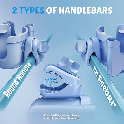 Vista 28 de Guiseapue Portavasos para caminante: Accesorio para portavasos de cochecito con soporte para teléfono, accesorios para silla de ruedas/cochecito