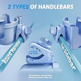 Stroller Cup Holder with Phone Holder, Guiseapue Cup Holder for Walker, Wheelchair/Bike/Rollator/Scooter Stroller Accessories for Uppababy, Nuna, Doona, Baby Travel Essential