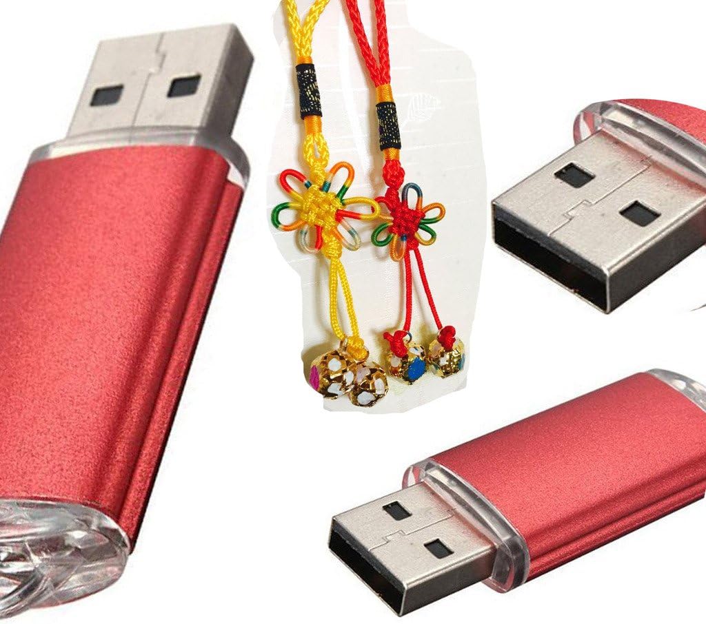 Flybird88 USB 2.0 Flash Drive 32GB Thumb Drive 32 GB USB Flash Drive (Red) with one random color Chinese knote gift