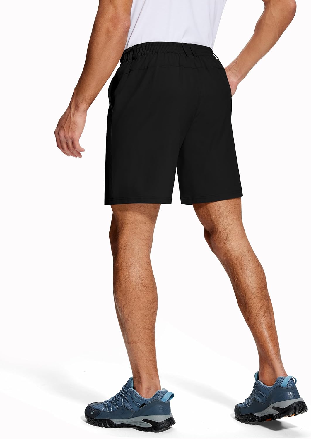 Mens Casual Dress Shorts 7 Inch Lightweight Stretch Quick Dry Elastic Waist for Golf Travel Work with 3 Pockets - Image 2