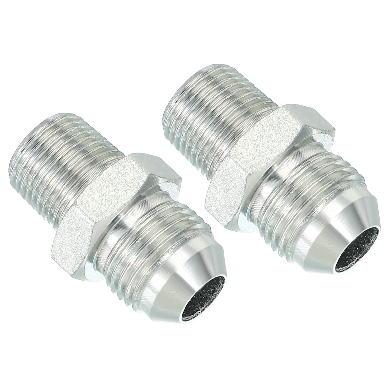 PATIKIL Pipe Adapter Connector 3/4" Male 74 ° Flare JIC x 3/8" Male R Pipe Fitting 2 Pcs Oil Feed Restrictor Fitting Hydraulic Connector for Oil Steam Water Pipelines System