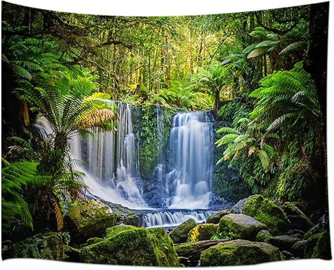 KDYDK Tropischer Regenwald Duschvorhang Dschungel Grün Palmen Blätter Natur Landschaft Pflanze Outdoor Exotische Pflanzen Stoff Bad Dekor Vorhang Mit Haken