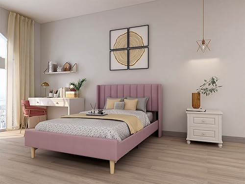 Cama de plataforma tapizada de perfil bajo, camas matrimoniales con negro (lino)