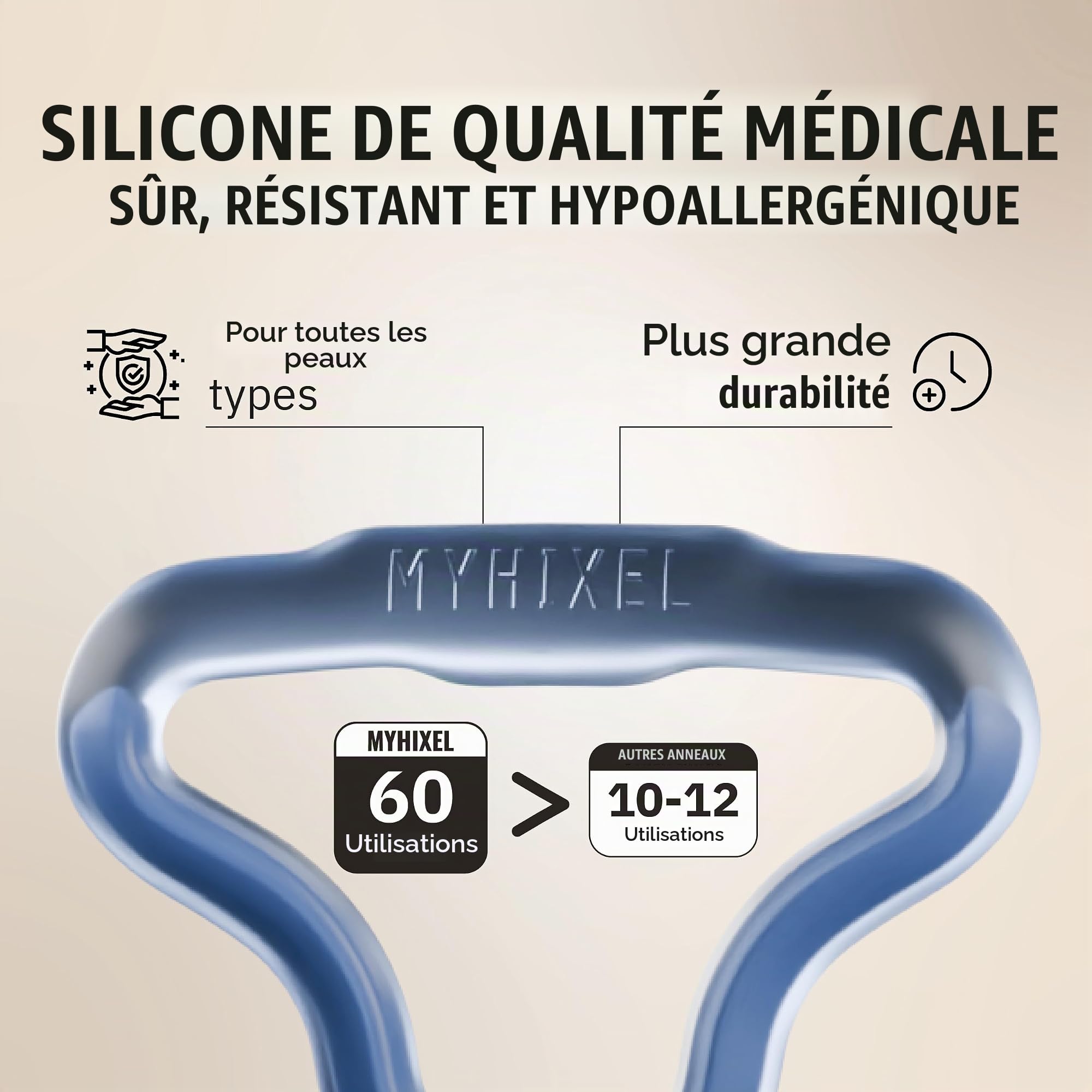 MYHIXEL Ring Intense | Anneau Pénien Triangulaire en Silicone Médical | Pour Maintenir l’Érection | Confortable, Durable, Sans Effets Secondaires