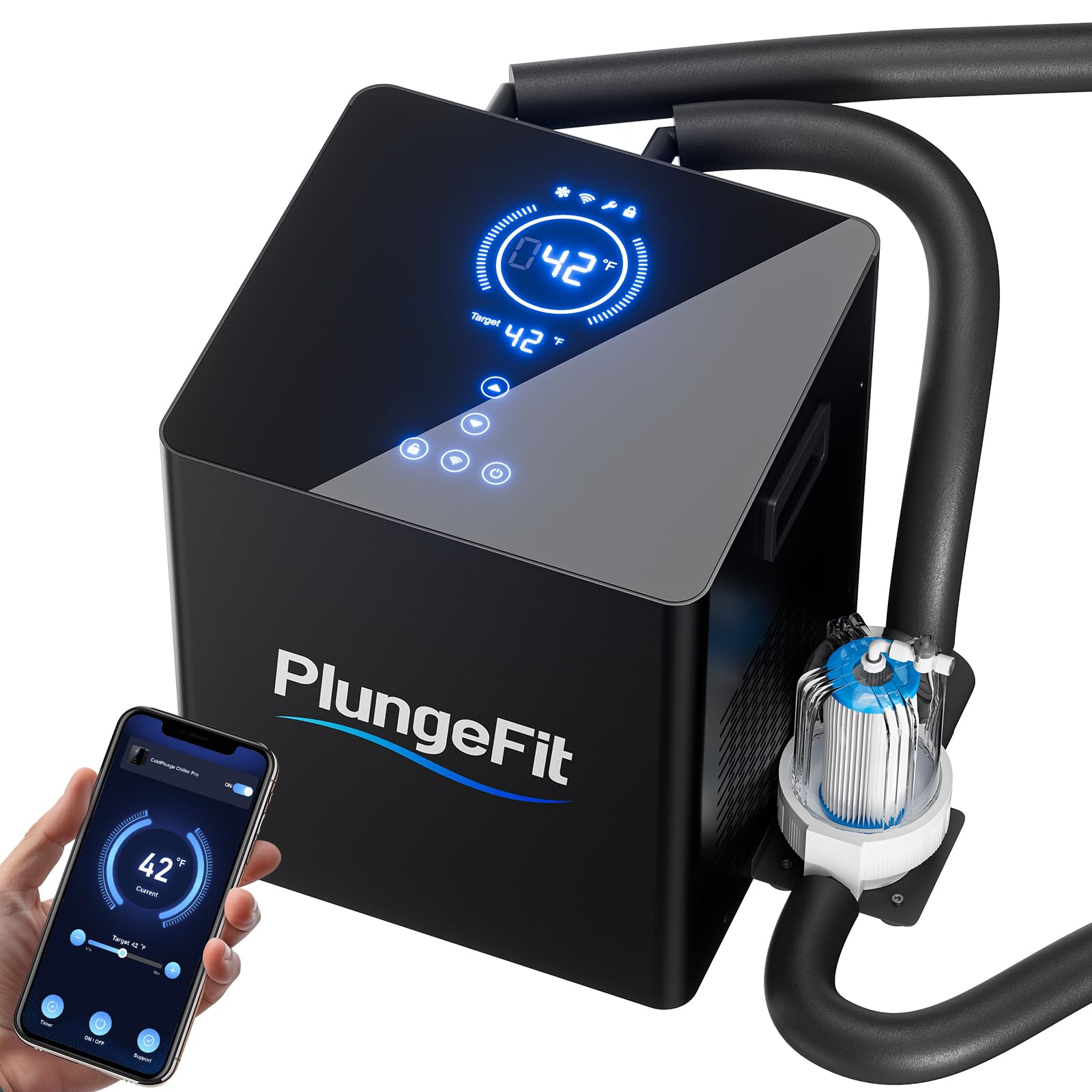 PlungeFit WiFi Cold Plunge Chiller, 1/3 HP