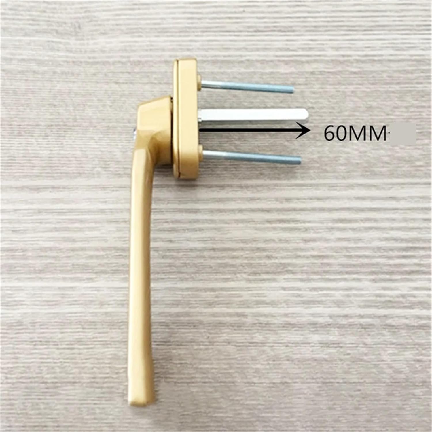2 Pcs Aluminum Alloy Window Lock Square Shaft Pull Handle Casement for Doors and Windows(Gold-L)