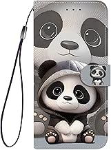 Funda para Samsung Galaxy S26, Serie Floral Elegante Carcasa Tapa Flip Cuero PU Libro Anti Cubierta Tarjetero Función Soport & Acollador (Panda)