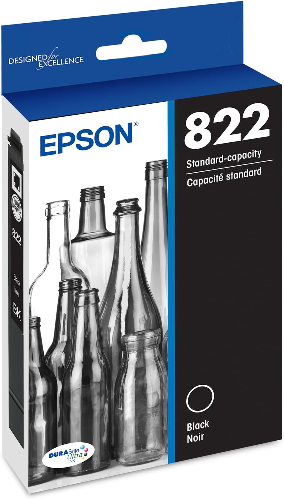 822 DURABrite Ultra Ink Standard Capacity Black Cartridge (T822120-S) Works with WorkForce Pro WF-3820,3823, 4820, 4830, 4833, 4834