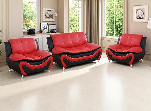 Miniatura 45 de Sofás de cuero para sala de estar, juego de sofás para sala de estar, sofá para dormitorio, apartamento, juegos de muebles para sala de estar (cuero