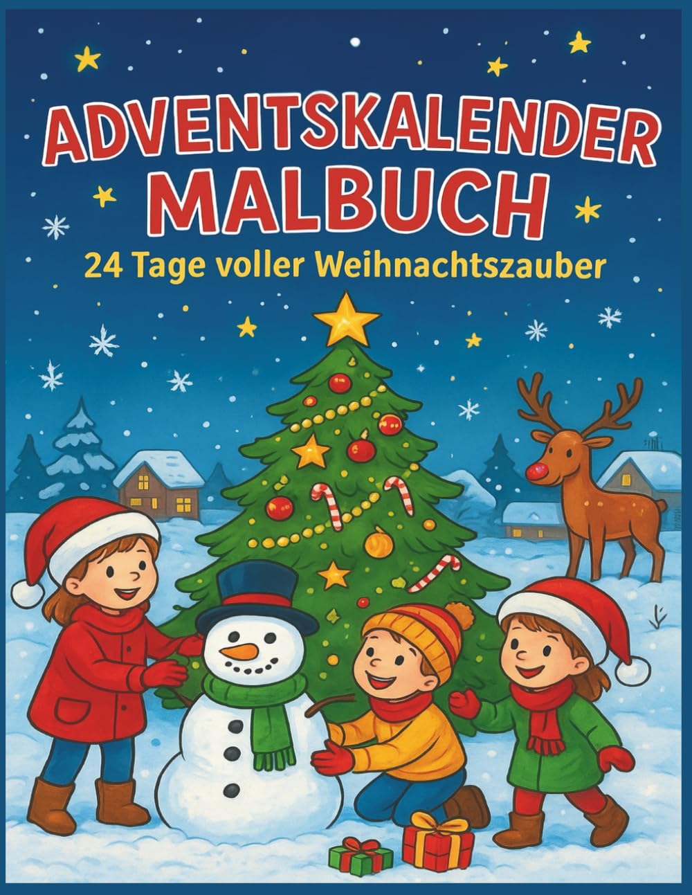 Adventskalender Malbuch – 24 Tage voller Weihnachtszauber: Jeden Tag ein neues Bild zum Ausmalen – kreativer Begleiter durch die Adventszeit