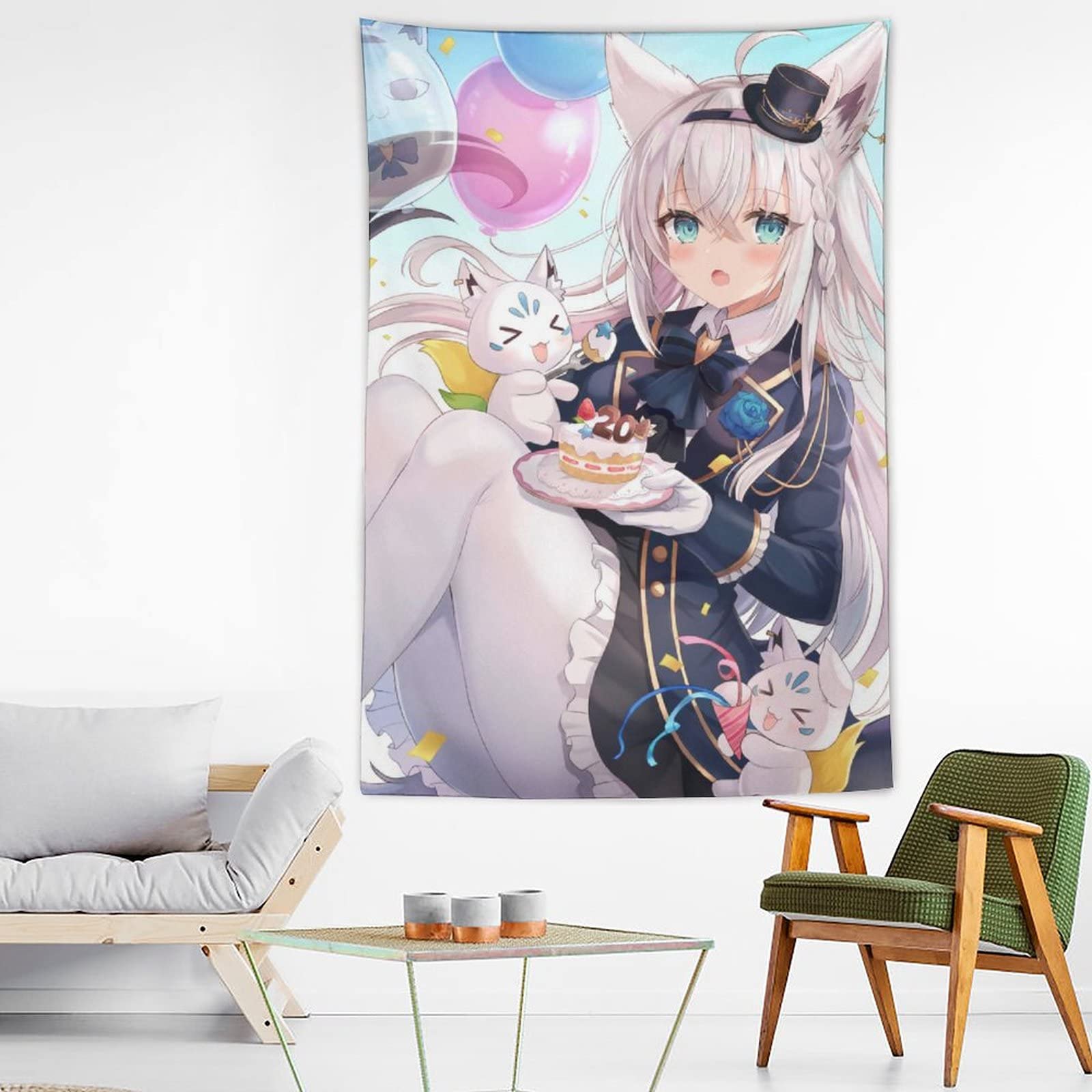 Amazon.co.jp: タペストリー 萌え アニメ柄 VTuber しらかみ フブキ