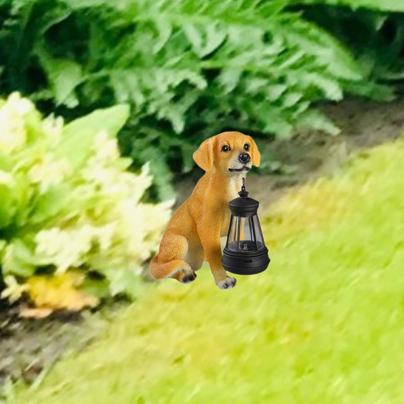 Statua da Giardino per Esterni per Cani Luce Solare con luci solari Ornamento Moderno Artigianato Regalo Figurina di Animali per Cortile Esterno Prato