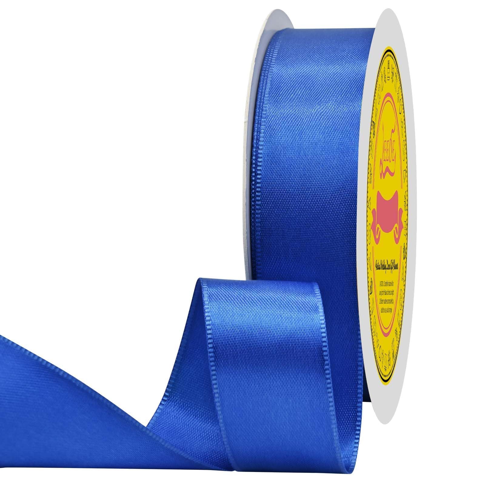 Royal Blue Satin Ribbon 1 inch X 50 Yards Polyester Ribbon for Gift Wrapping Very Suitable for Weddings Party Hair Bow Invitation Decorations and More