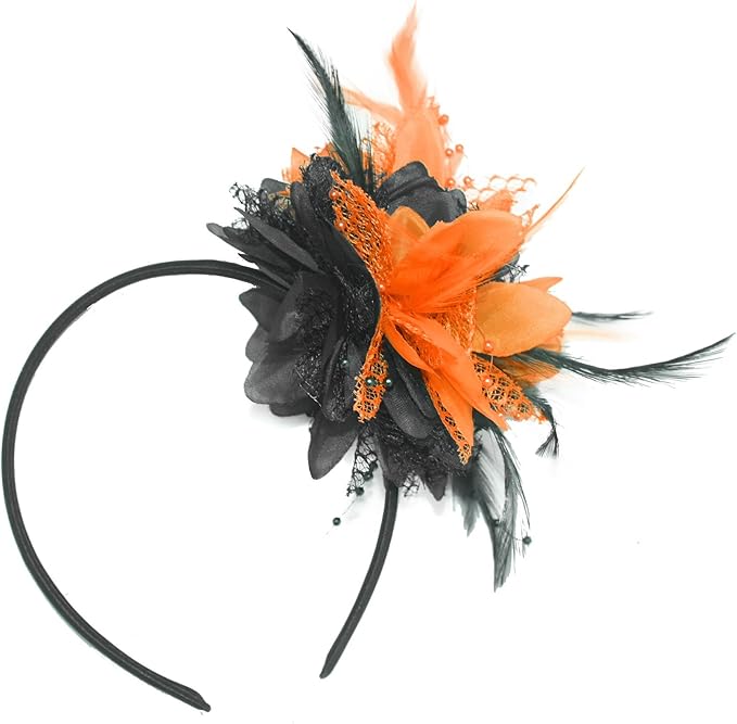Orange fascinator amazon Clearance