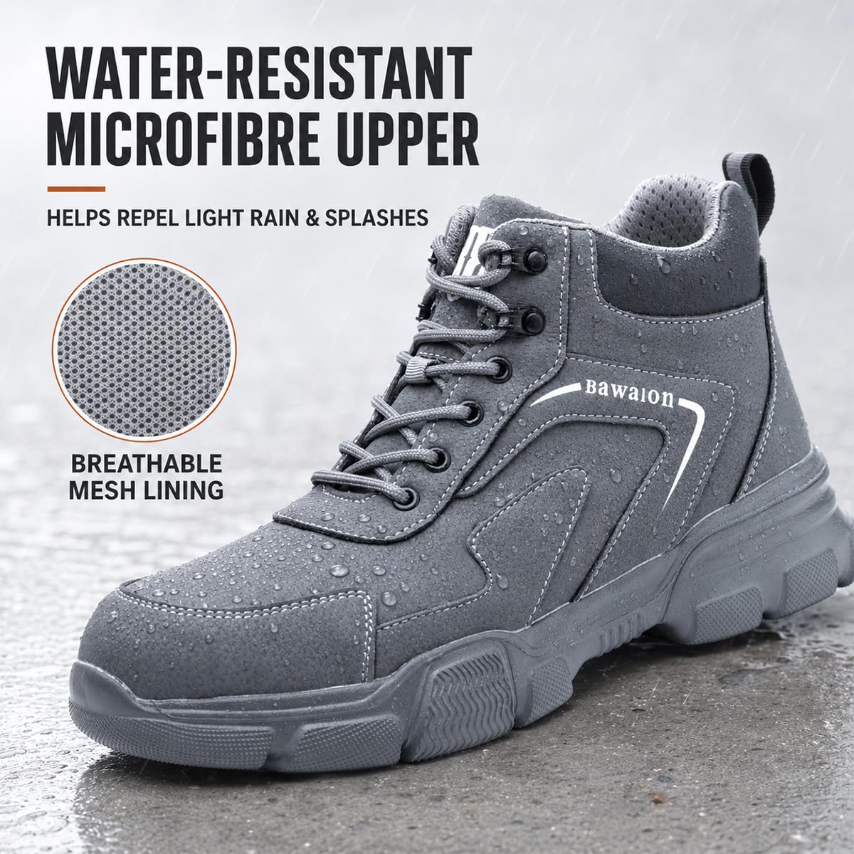 Nasogetch Buty ochronne męskie buty robocze damskie stalowe noski buty lekkie buty ochronne wygodne, Greyawy niebieski, 36.5 EU
