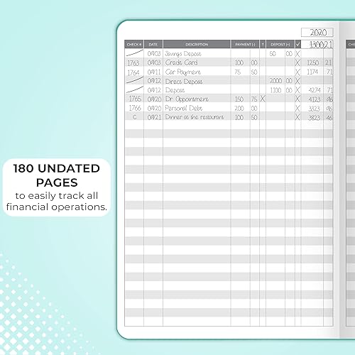 Miniatura 10 de Clever Fox Registro de cheques  Registro de cheques de lujo con registros de cheques y transacciones, folletos de registro de cuentas bancarias para